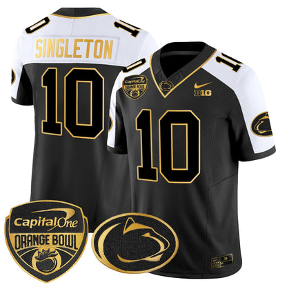 PSU Orange Bowl Patch Gold Vapor Limited Jersey V2 - All Stitched