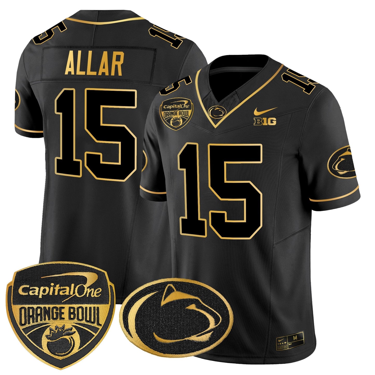 PSU Orange Bowl Patch Gold Vapor Limited Jersey V2 - All Stitched