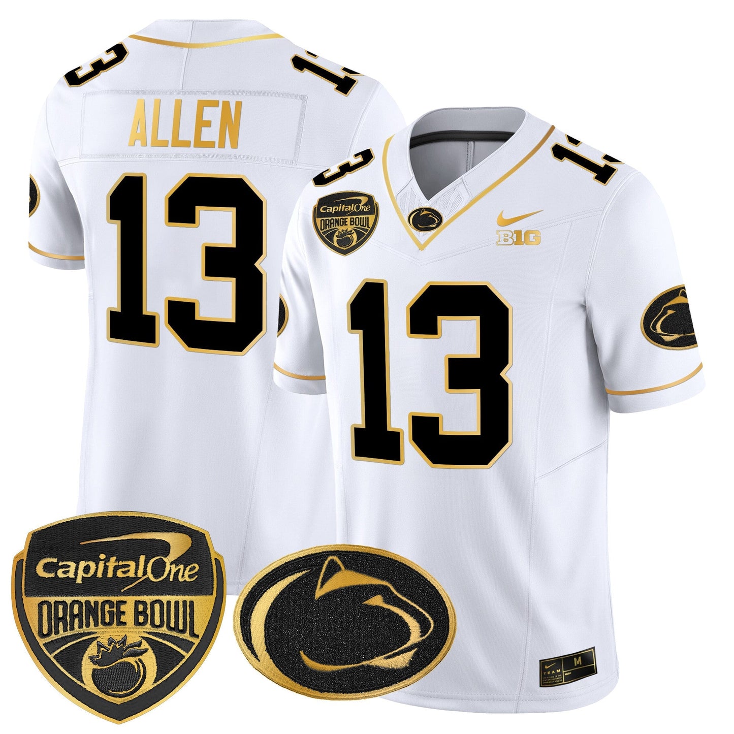 PSU Orange Bowl Patch Gold Vapor Limited Jersey V2 - All Stitched