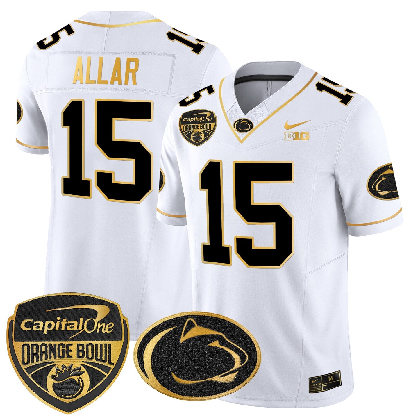 PSU Orange Bowl Patch Gold Vapor Limited Jersey V2 - All Stitched