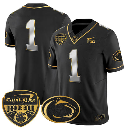 PSU Orange Bowl Patch Gold Vapor Limited Jersey V2 - All Stitched