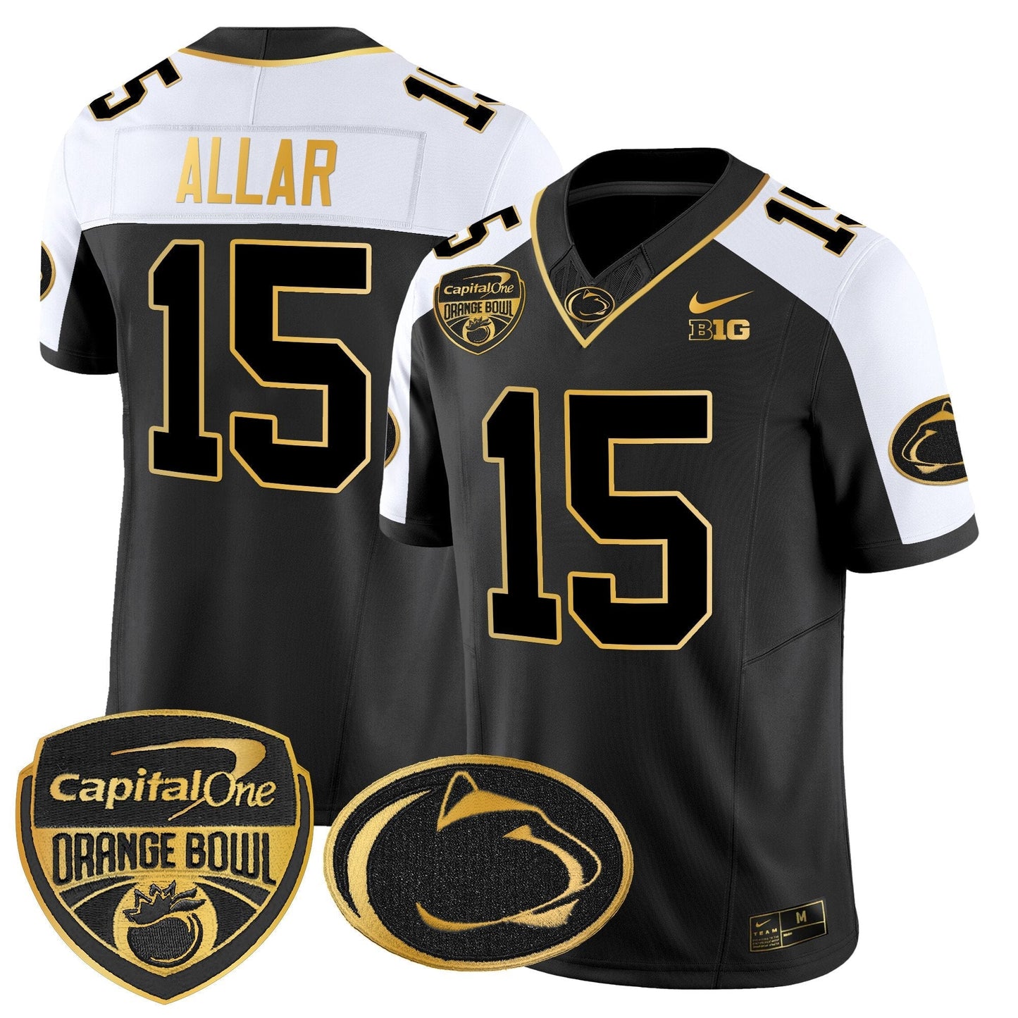 PSU Orange Bowl Patch Gold Vapor Limited Jersey V2 - All Stitched