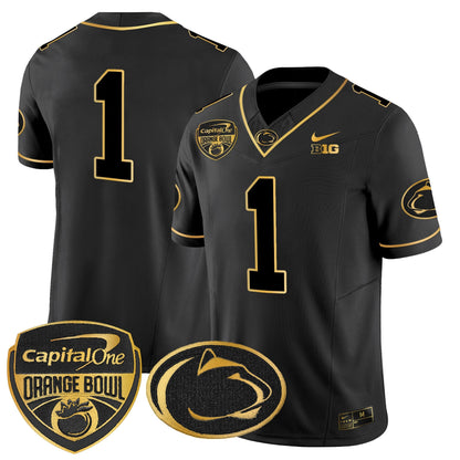 PSU Orange Bowl Patch Gold Vapor Limited Jersey V2 - All Stitched
