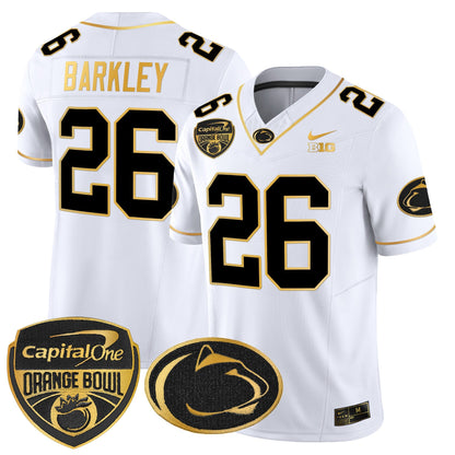 PSU Orange Bowl Patch Gold Vapor Limited Jersey V2 - All Stitched