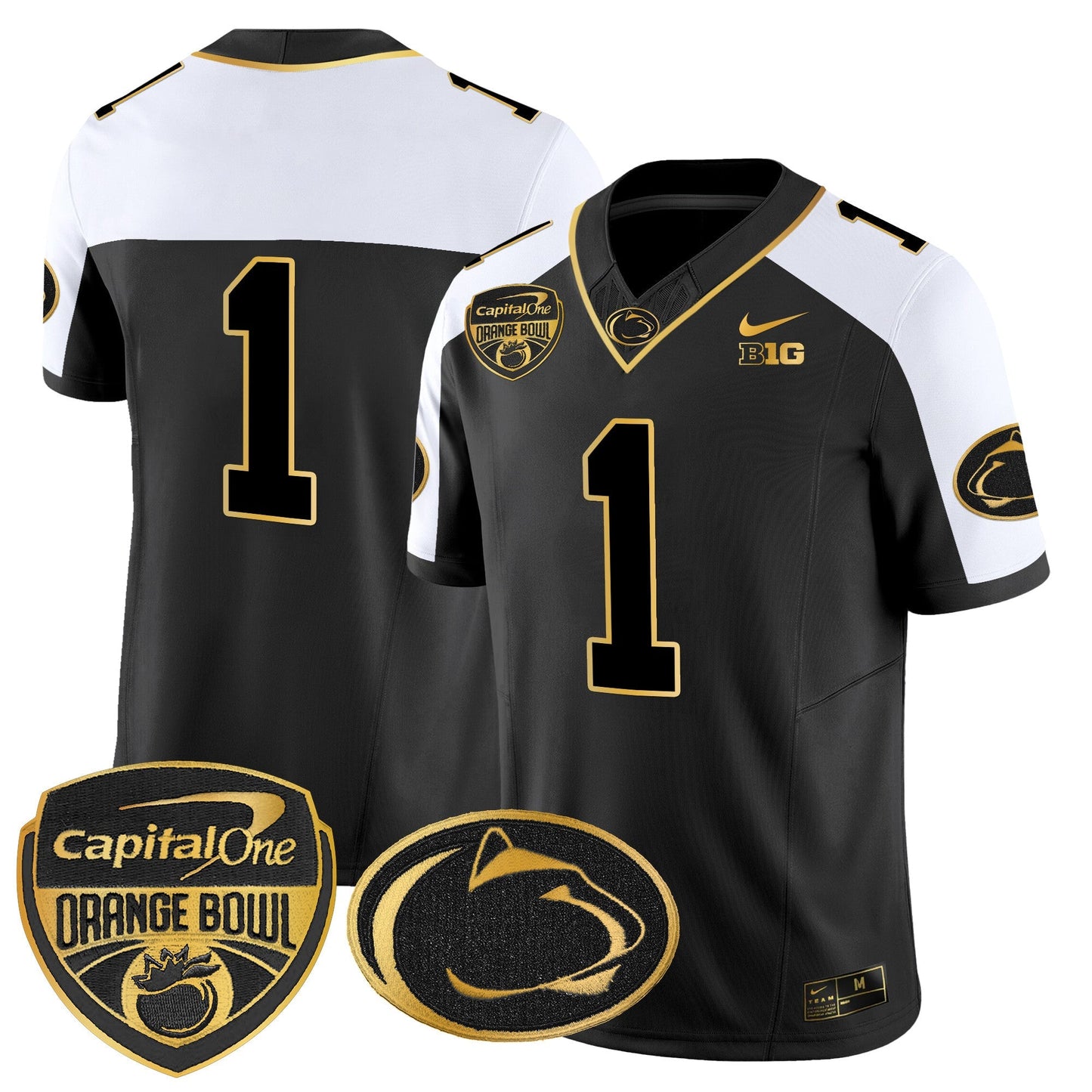 PSU Orange Bowl Patch Gold Vapor Limited Jersey V2 - All Stitched