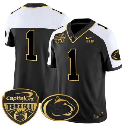PSU Orange Bowl Patch Gold Vapor Limited Jersey V2 - All Stitched