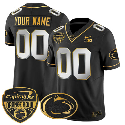 PSU Orange Bowl Patch Gold Vapor Limited Custom Jersey V2 - All Stitched