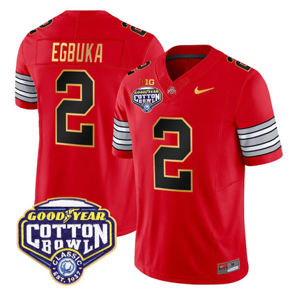 OSU 'Heritage Stripe' Cotton Bowl Patch Gold Trim Vapor Limited Jersey - All Stitched