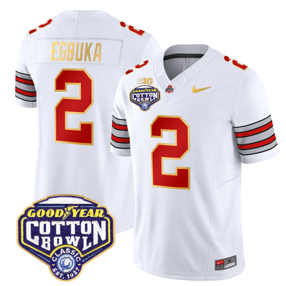 OSU 'Heritage Stripe' Cotton Bowl Patch Gold Trim Vapor Limited Jersey - All Stitched