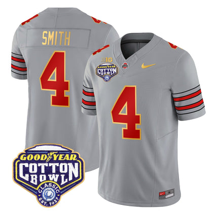 OSU 'Heritage Stripe' Cotton Bowl Patch Gold Trim Vapor Limited Jersey - All Stitched