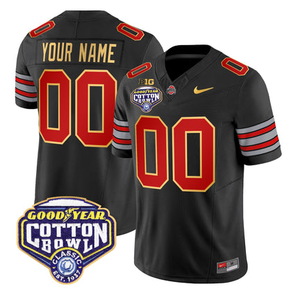 OSU 'Heritage Stripe' Cotton Bowl Patch Gold Trim Vapor Limited Custom Jersey - All Stitched