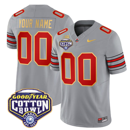 OSU 'Heritage Stripe' Cotton Bowl Patch Gold Trim Vapor Limited Custom Jersey - All Stitched