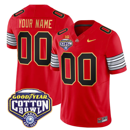 OSU 'Heritage Stripe' Cotton Bowl Patch Gold Trim Vapor Limited Custom Jersey - All Stitched