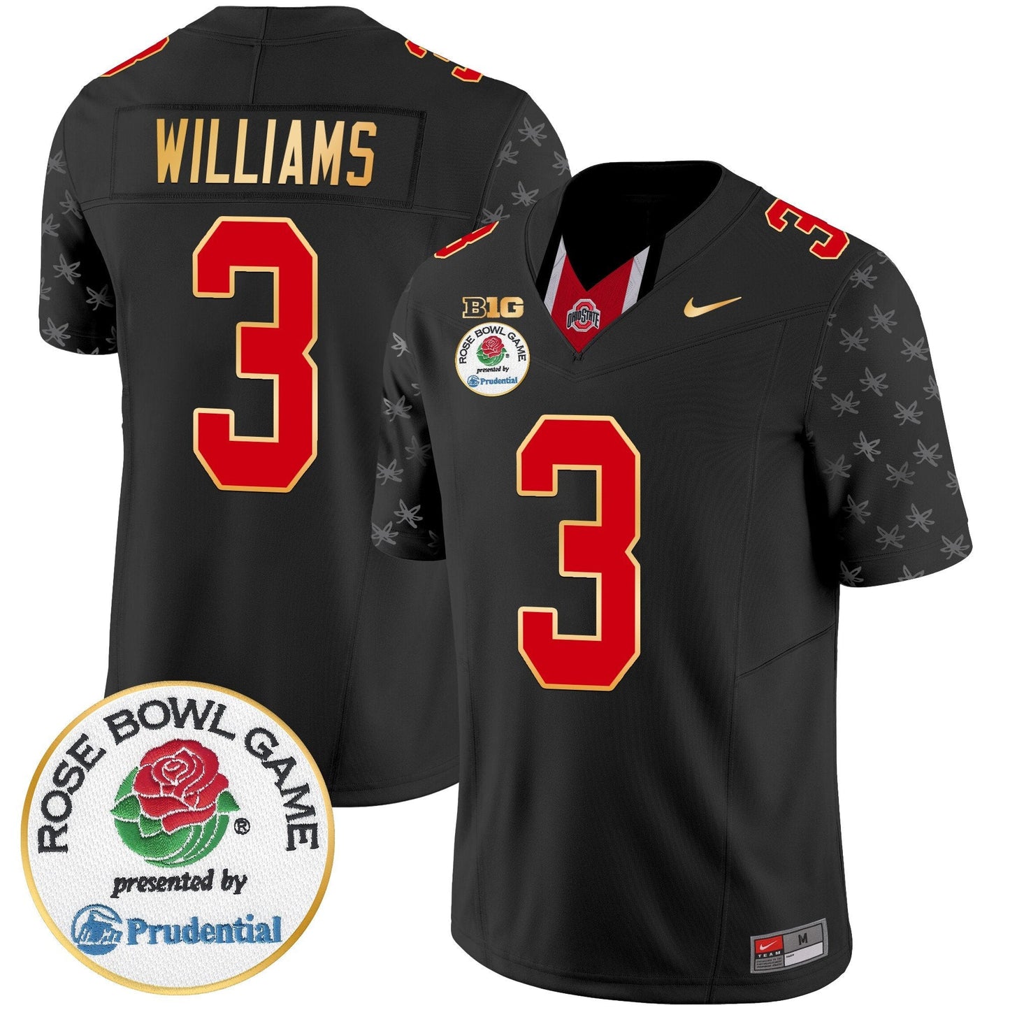 OSU Rose Bowl Gold Trim Vapor Limited Jersey - All Stitched
