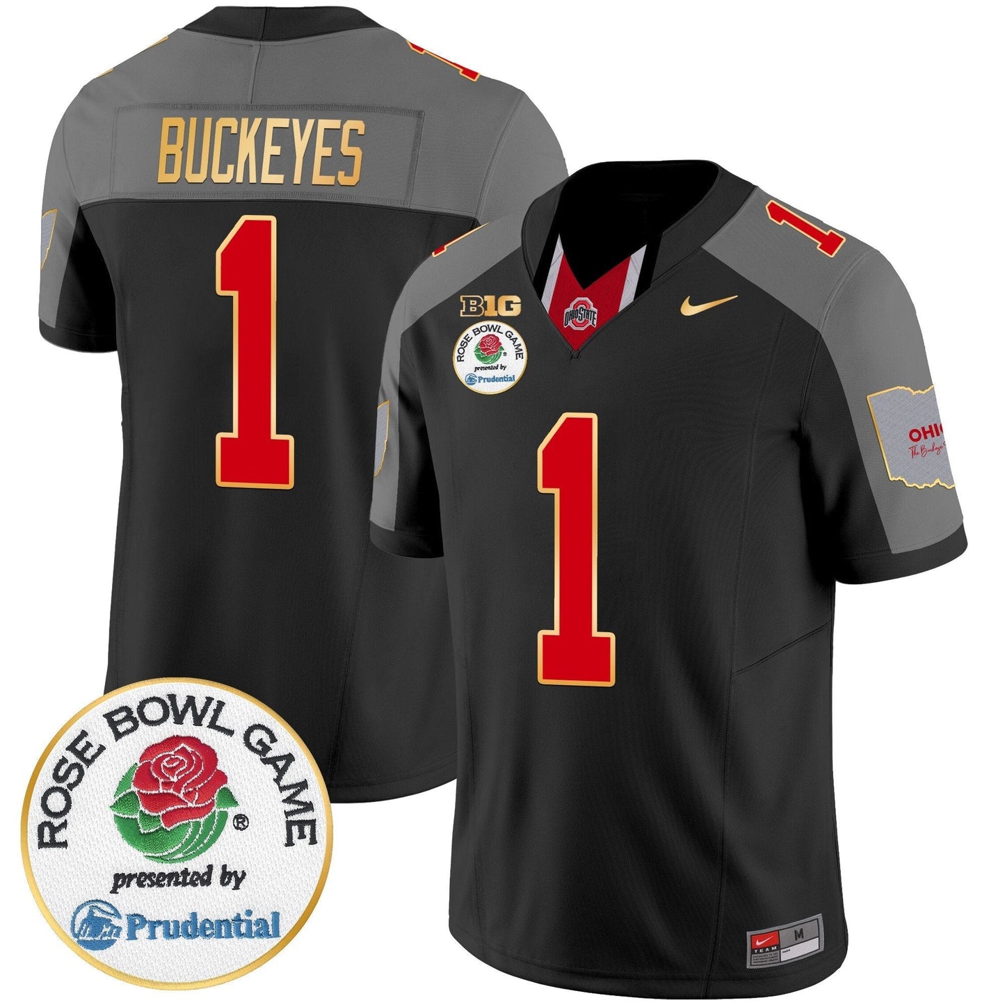 OSU Rose Bowl Gold Trim Vapor Limited Jersey - All Stitched