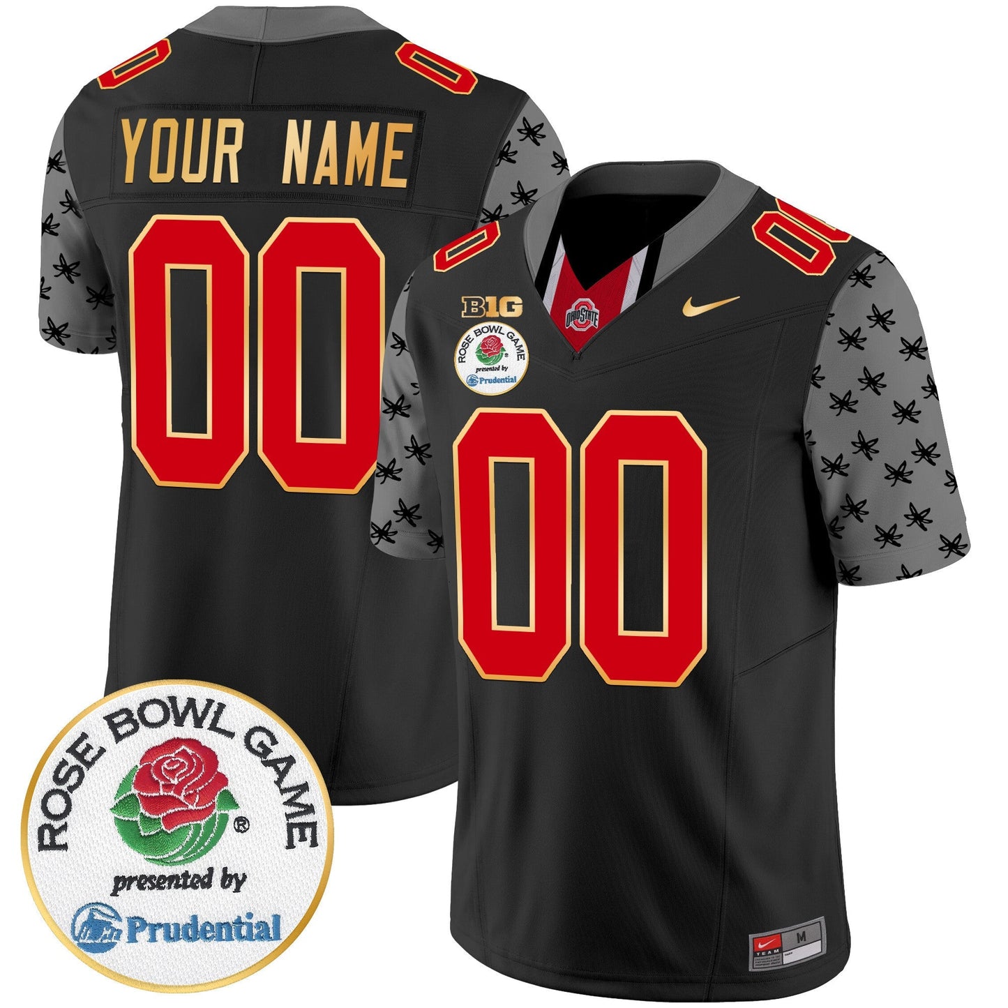 OSU Rose Bowl Gold Trim Vapor Limited Custom Jersey - All Stitched