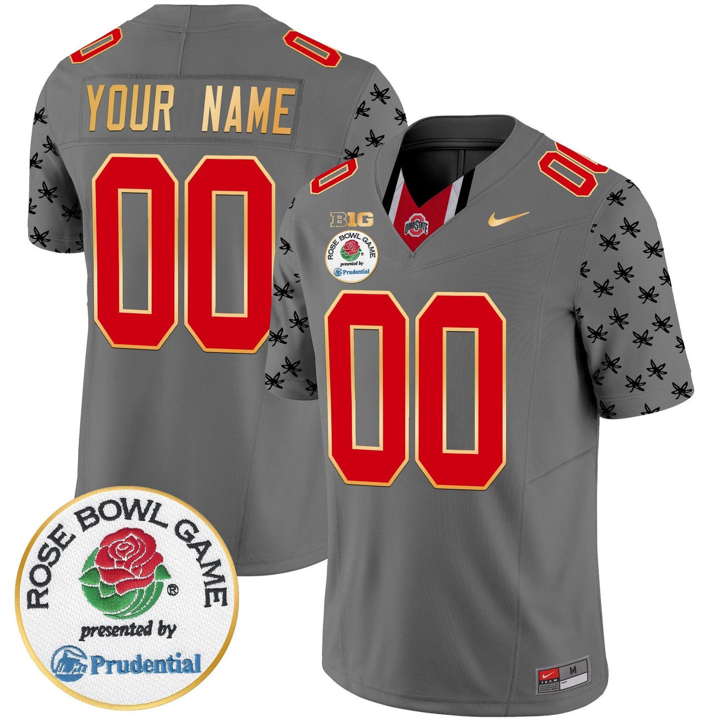 OSU Rose Bowl Gold Trim Vapor Limited Custom Jersey - All Stitched