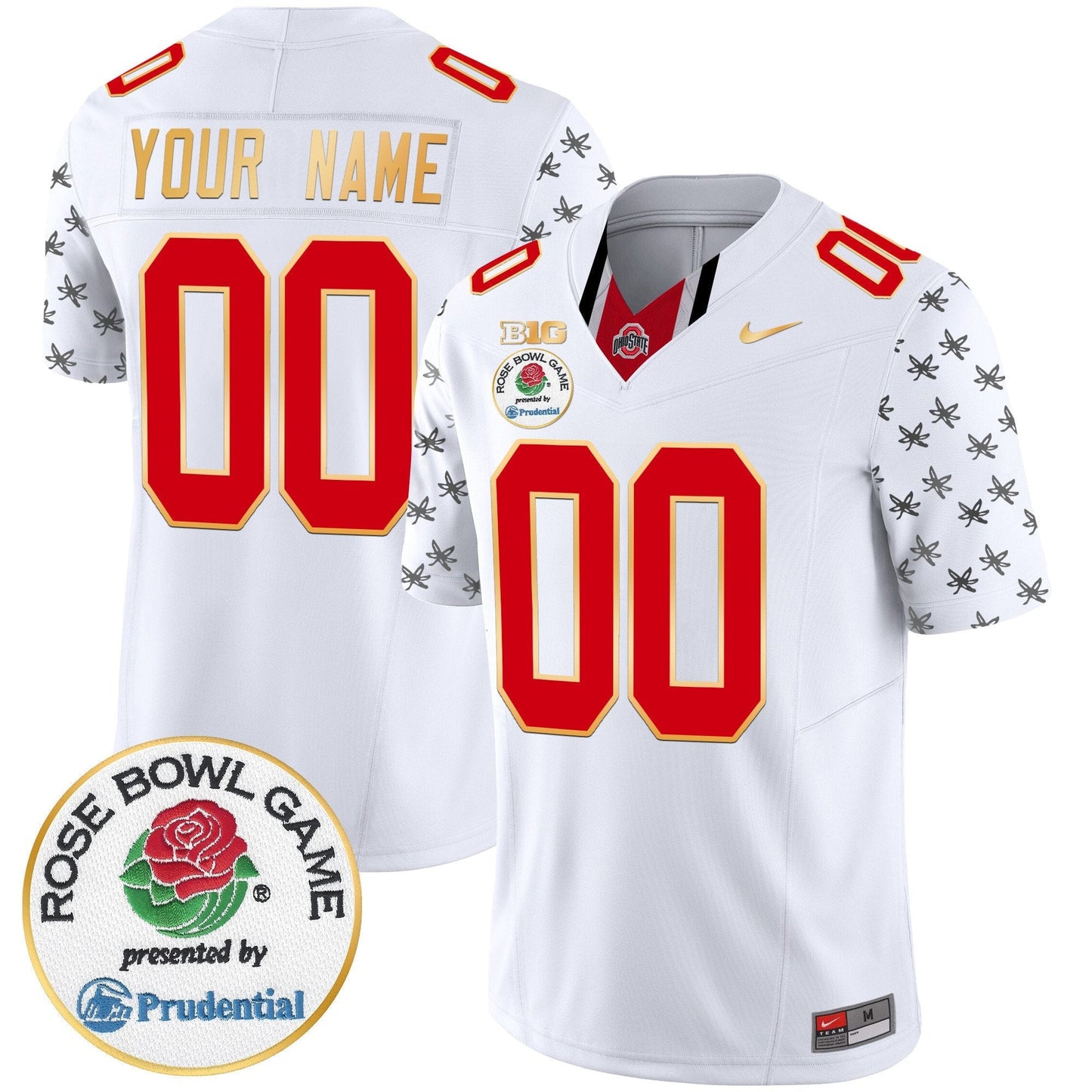 OSU Rose Bowl Gold Trim Vapor Limited Custom Jersey - All Stitched