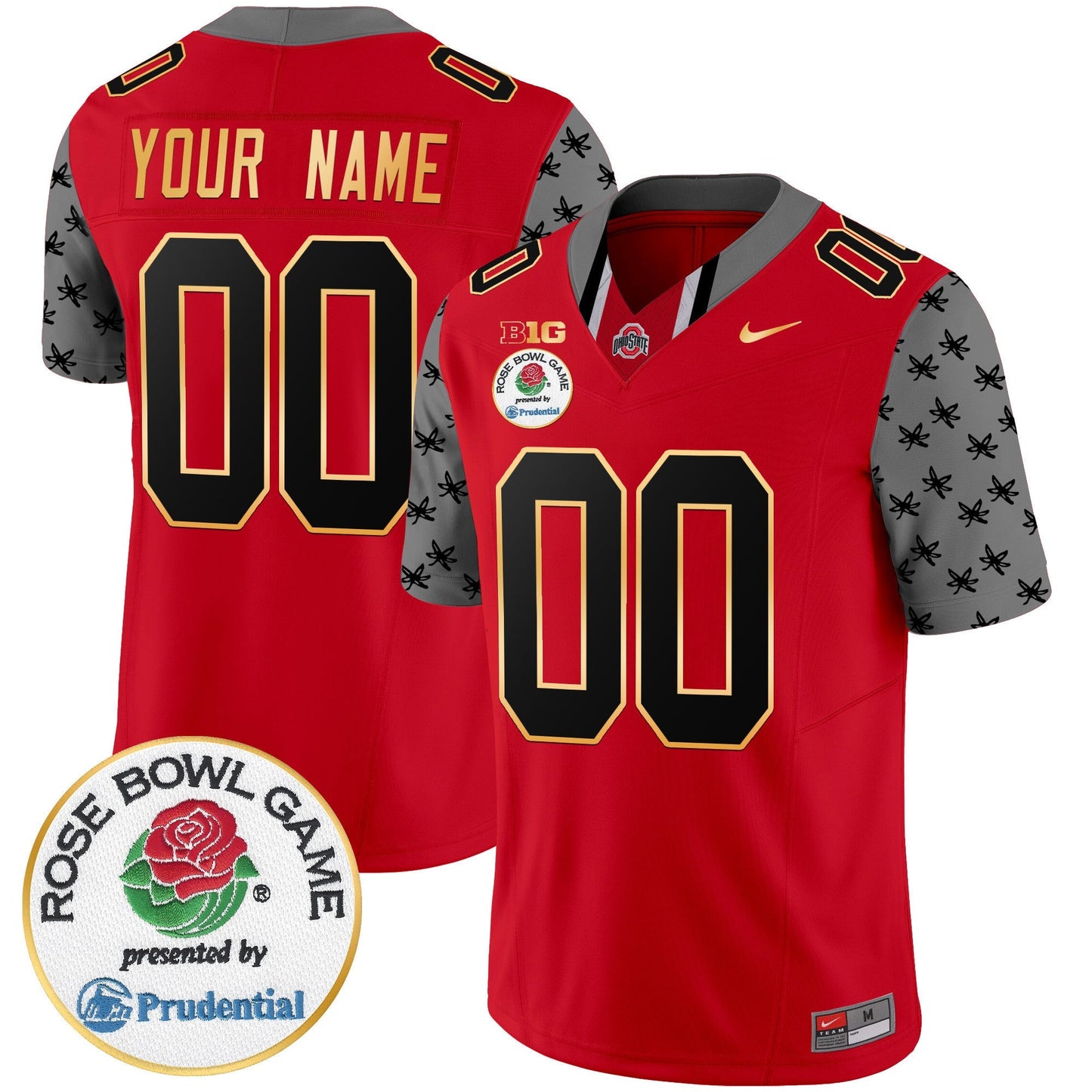 OSU Rose Bowl Gold Trim Vapor Limited Custom Jersey - All Stitched