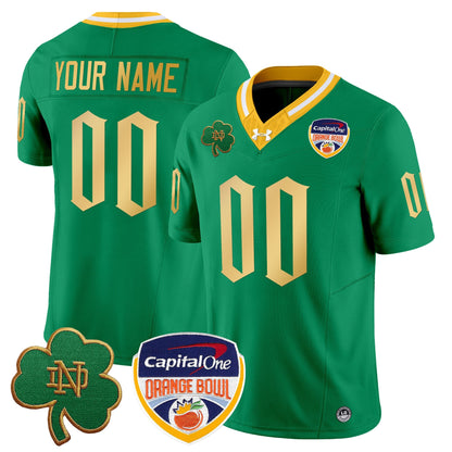 ND 2024 Orange Bowl Patch Vapor Limited Custom Jersey V2 - All Stitched