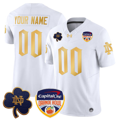 ND 2024 Orange Bowl Patch Vapor Limited Custom Jersey V2 - All Stitched