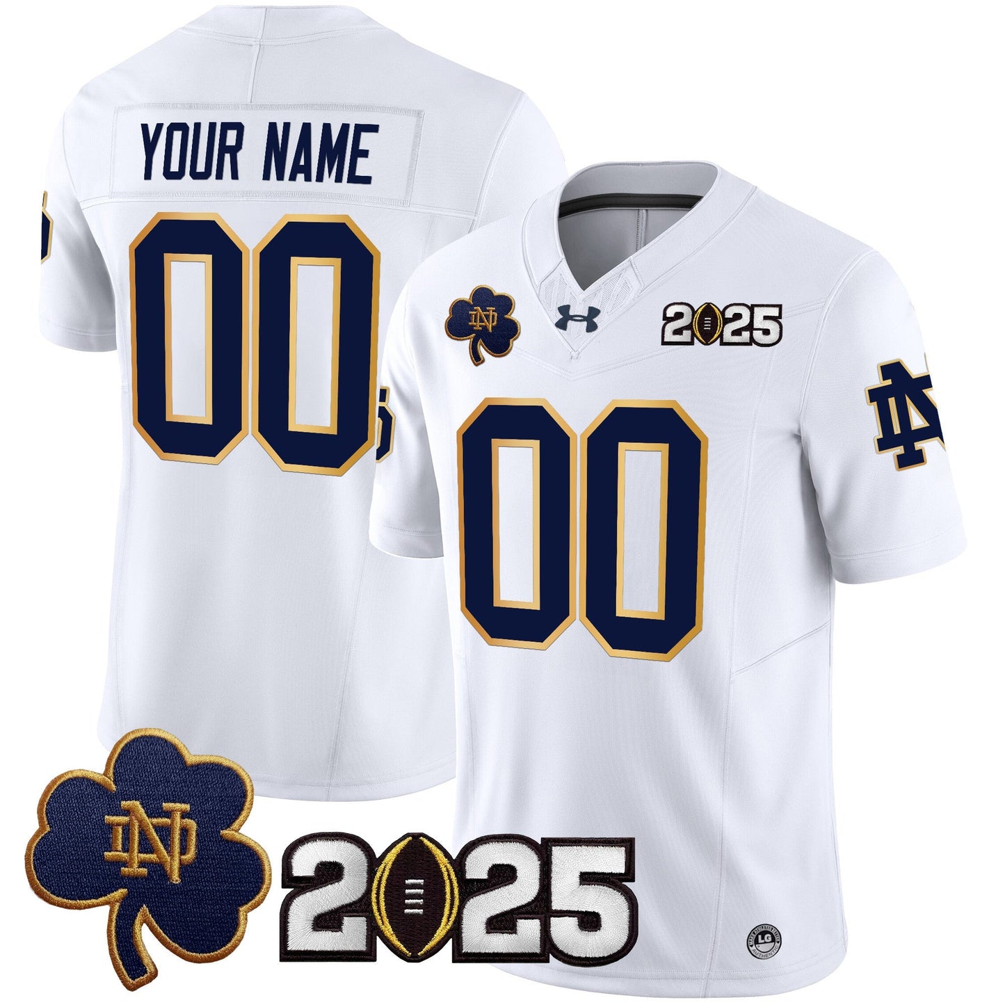 Notre Dame Fighting Irish 2025 CFP Final Patch Vapor Limited Custom Jersey - All Stitched