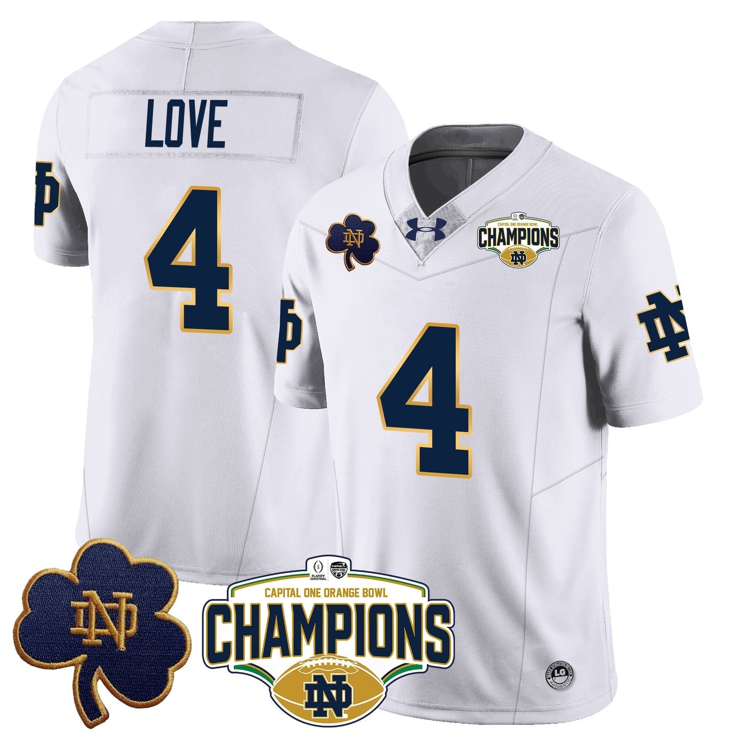 ND 2025 Orange Bowl Champions Jersey N5 - All Stitched