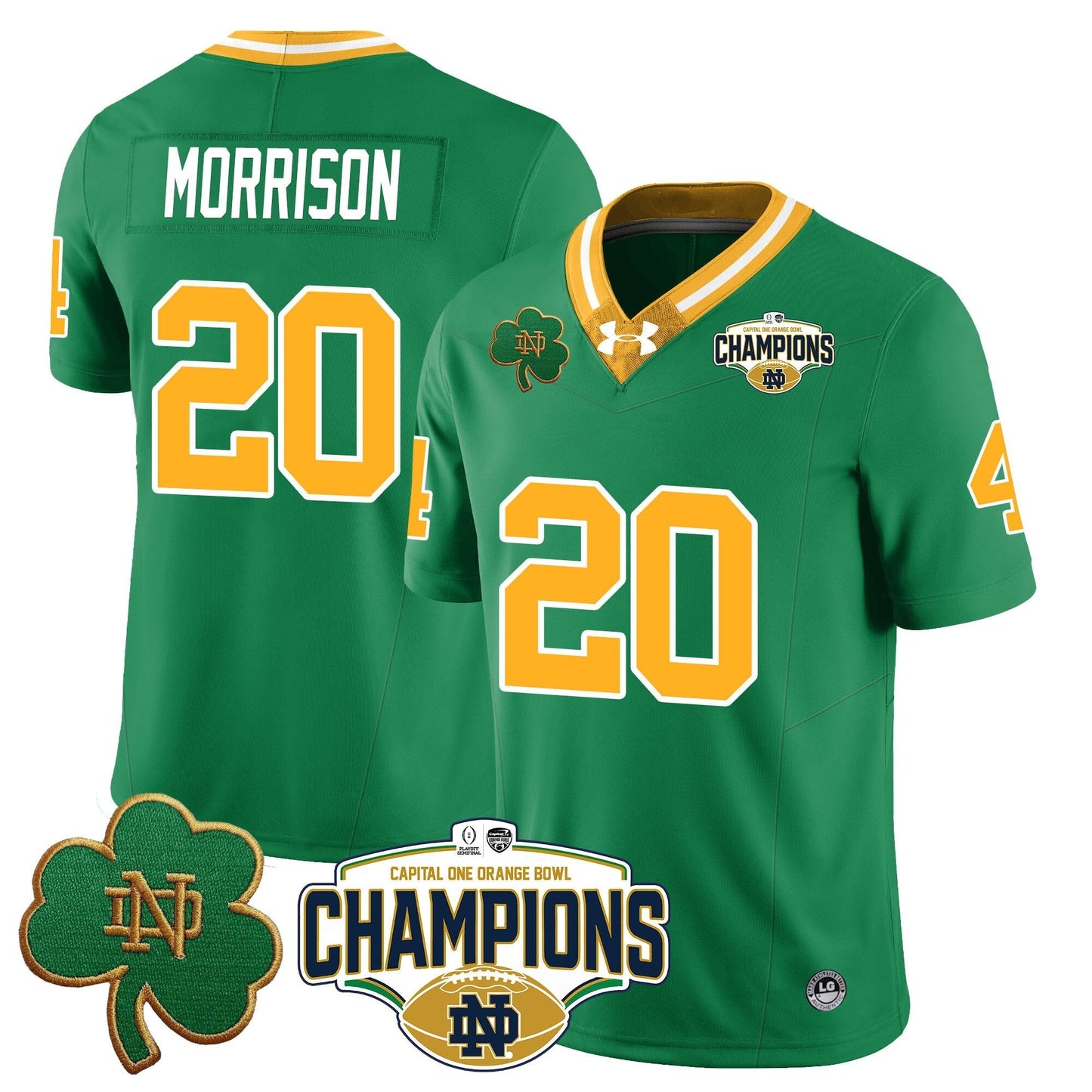 ND 2025 Orange Bowl Champions Jersey N5 - All Stitched