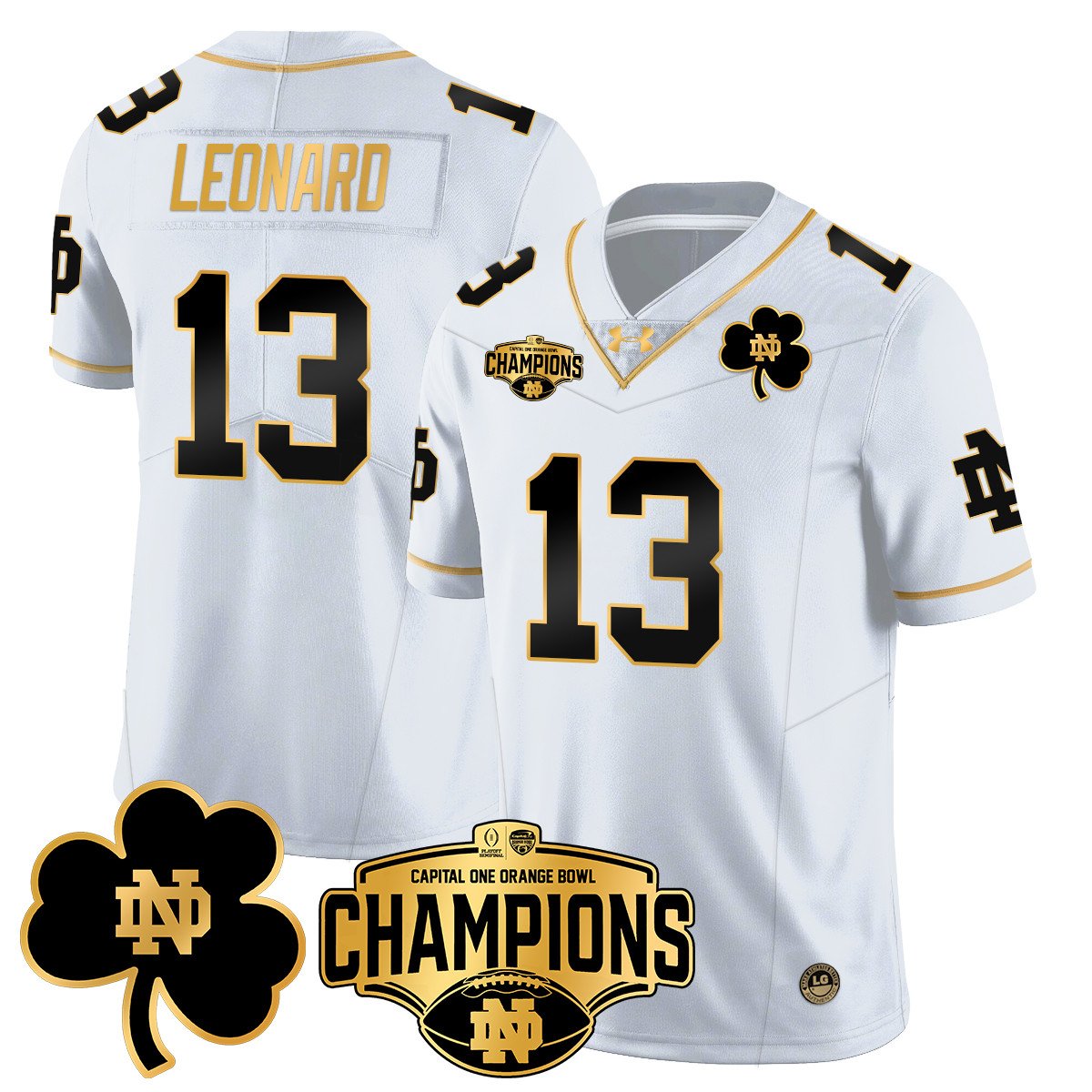 ND 2025 Orange Bowl Champions Jersey N5 - All Stitched