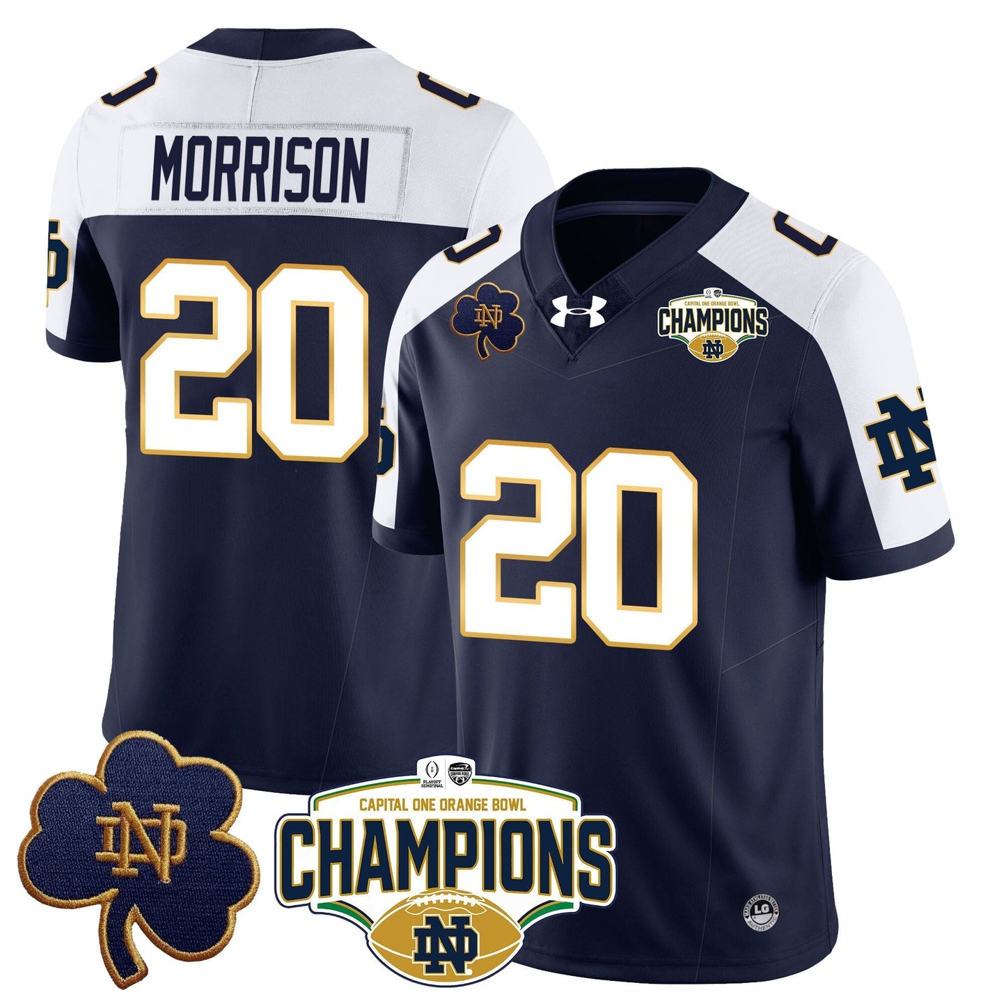 ND 2025 Orange Bowl Champions Jersey N5 - All Stitched