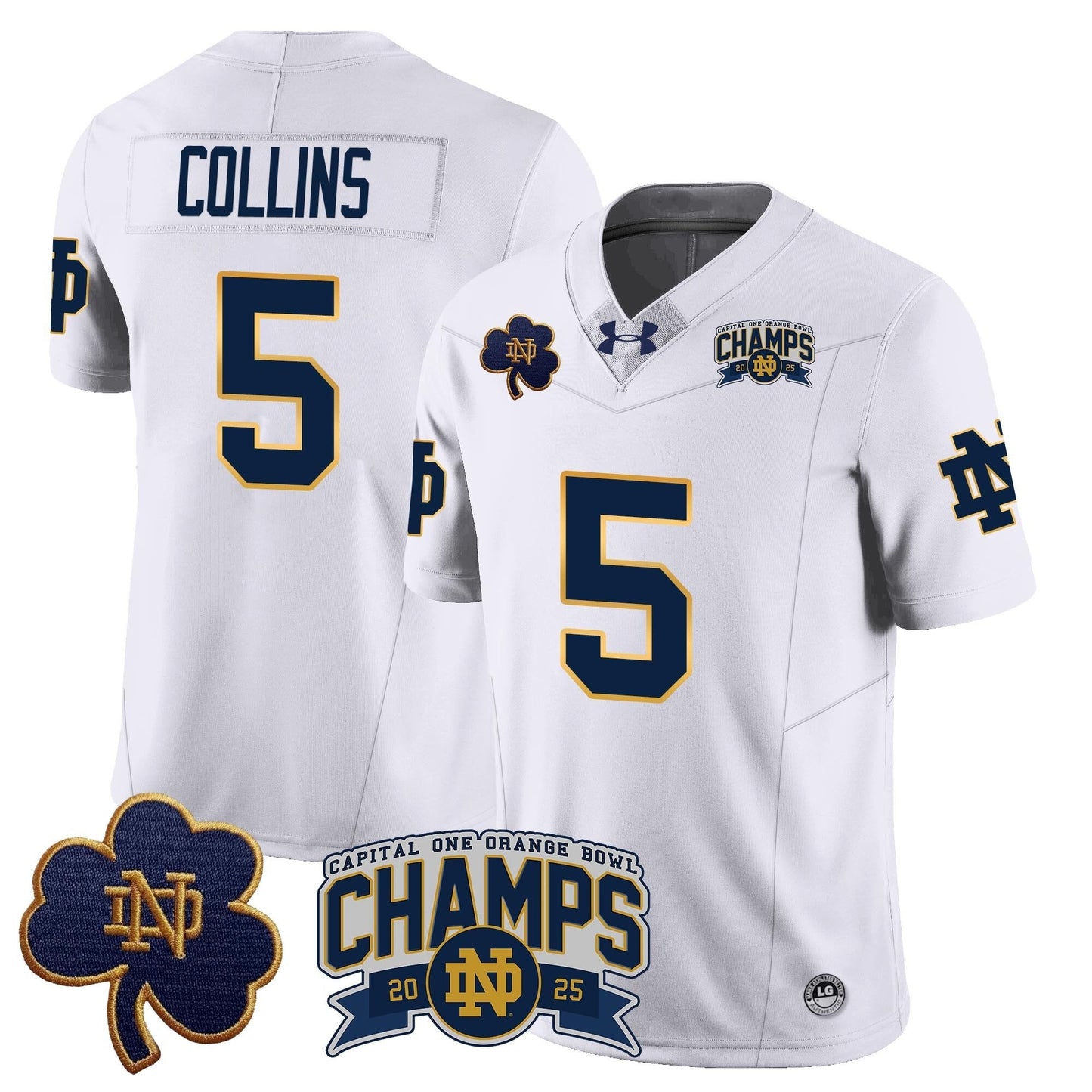 ND 2025 Orange Bowl Champions Jersey N6 - All Stitched
