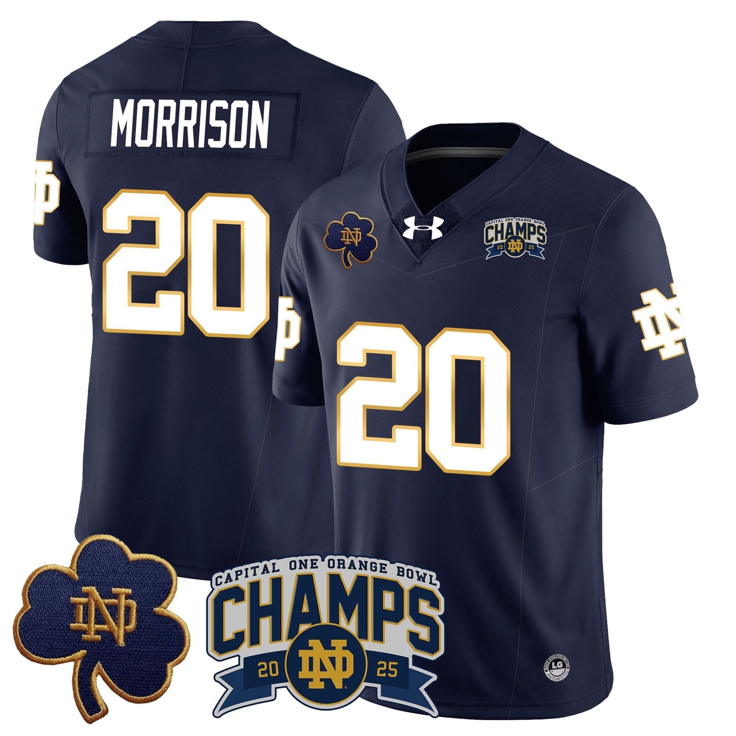 ND 2025 Orange Bowl Champions Jersey N6 - All Stitched