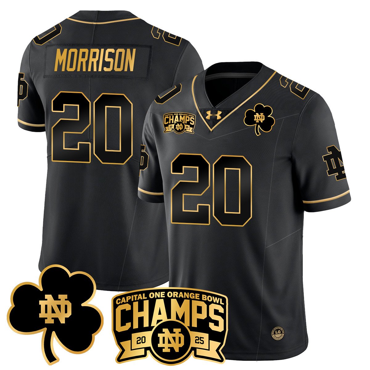 ND 2025 Orange Bowl Champions Jersey N6 - All Stitched