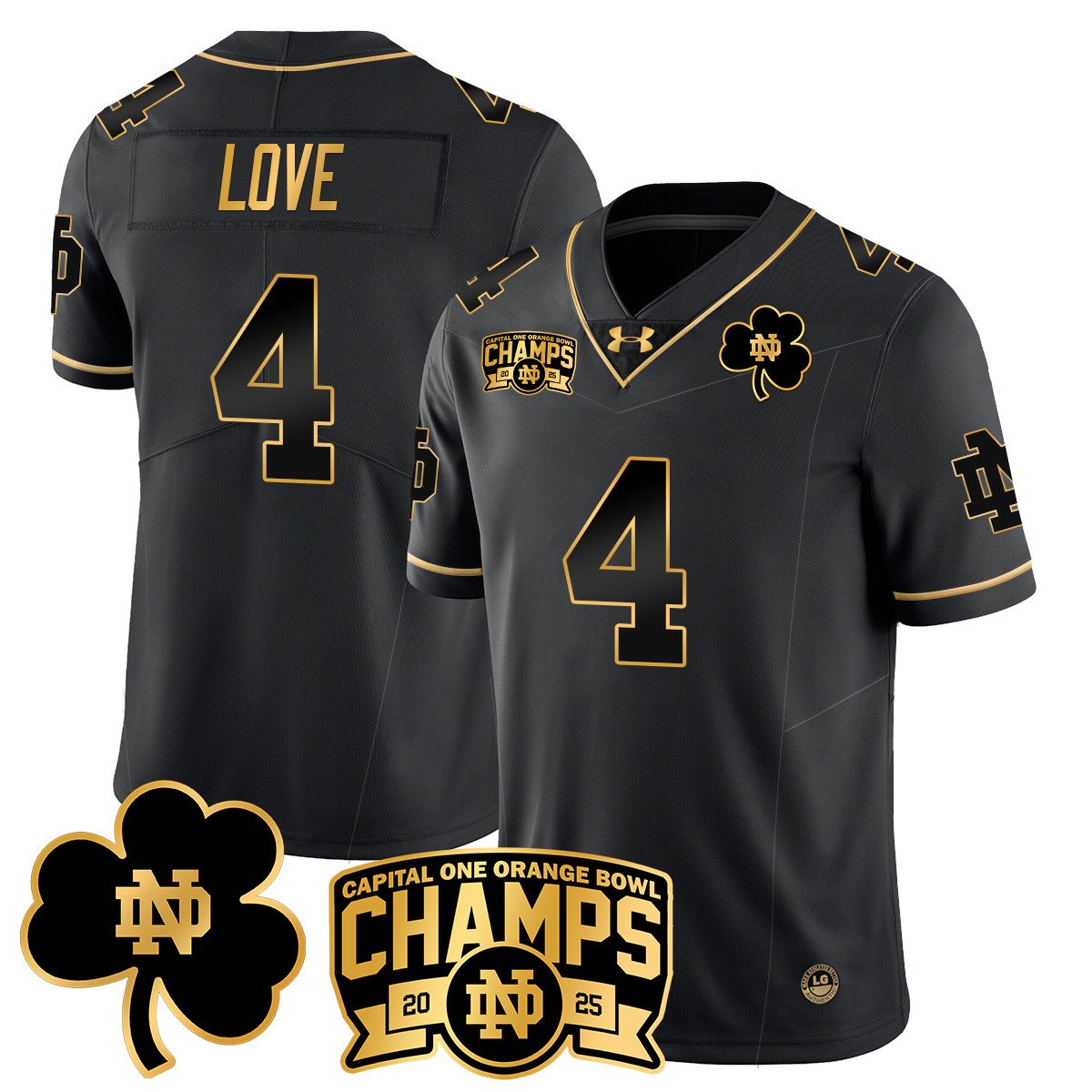 ND 2025 Orange Bowl Champions Jersey N6 - All Stitched