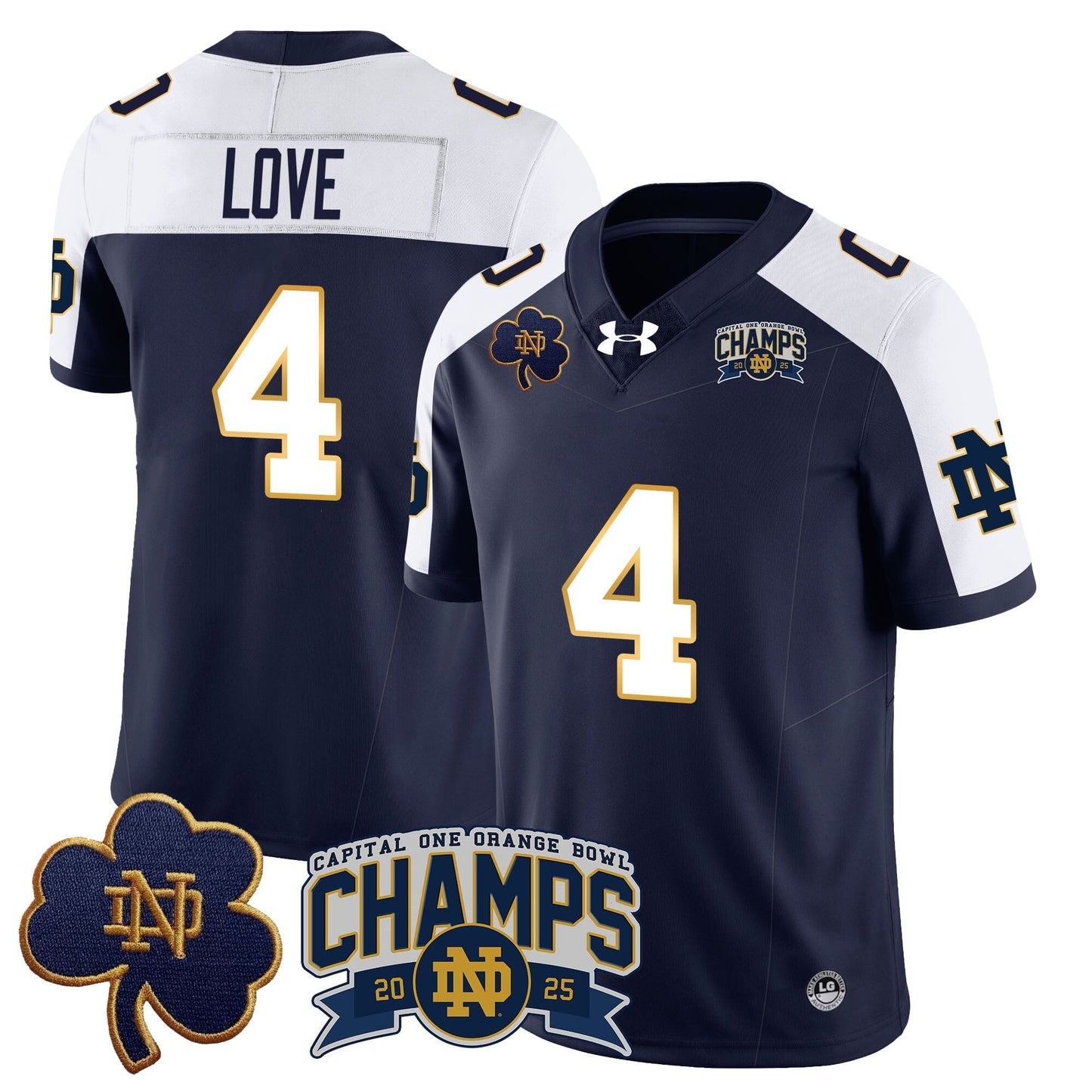 ND 2025 Orange Bowl Champions Jersey N6 - All Stitched