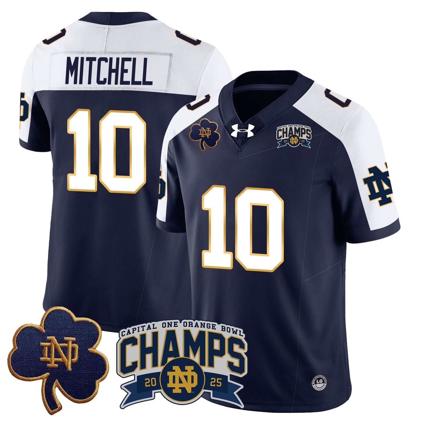 ND 2025 Orange Bowl Champions Jersey N6 - All Stitched