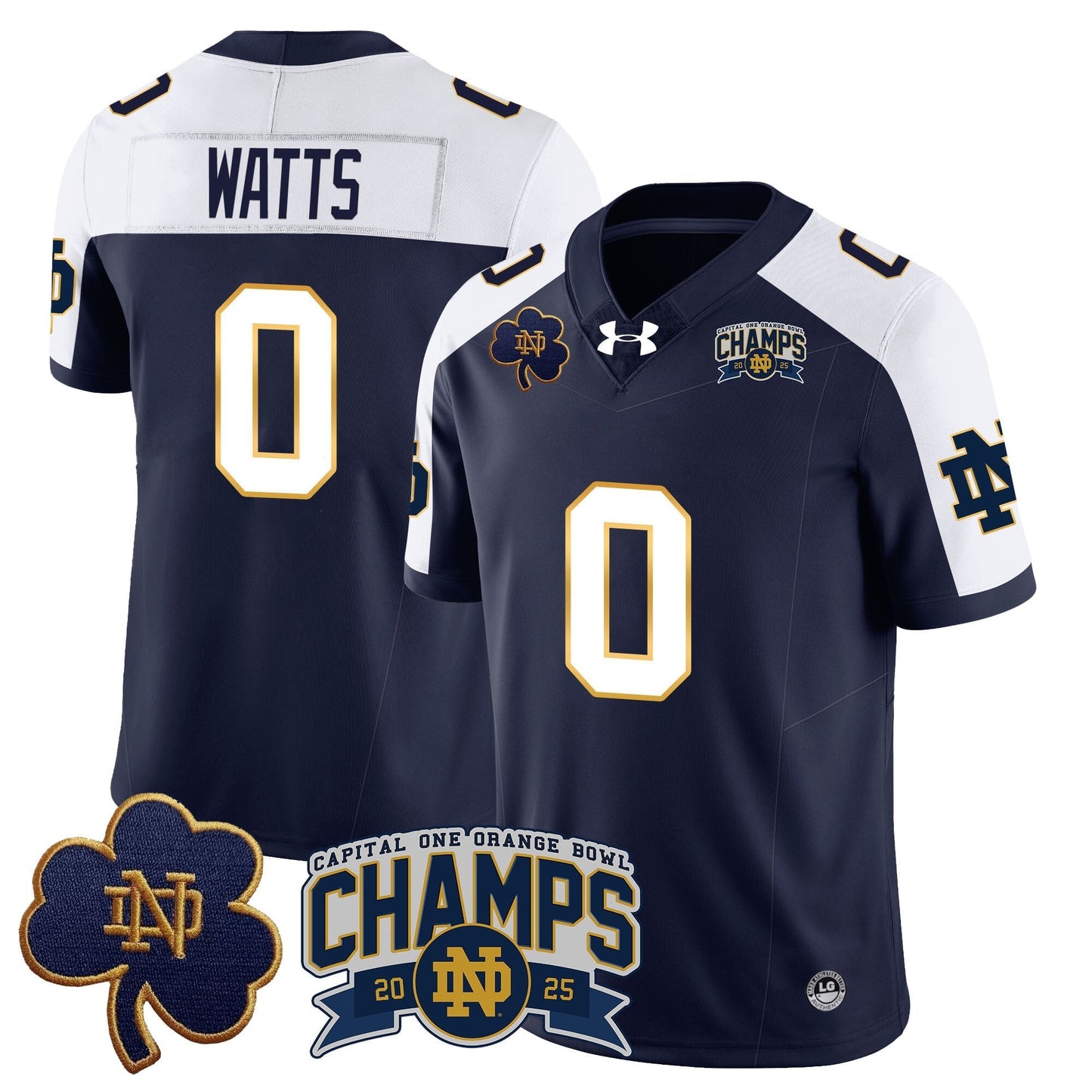 ND 2025 Orange Bowl Champions Jersey N6 - All Stitched
