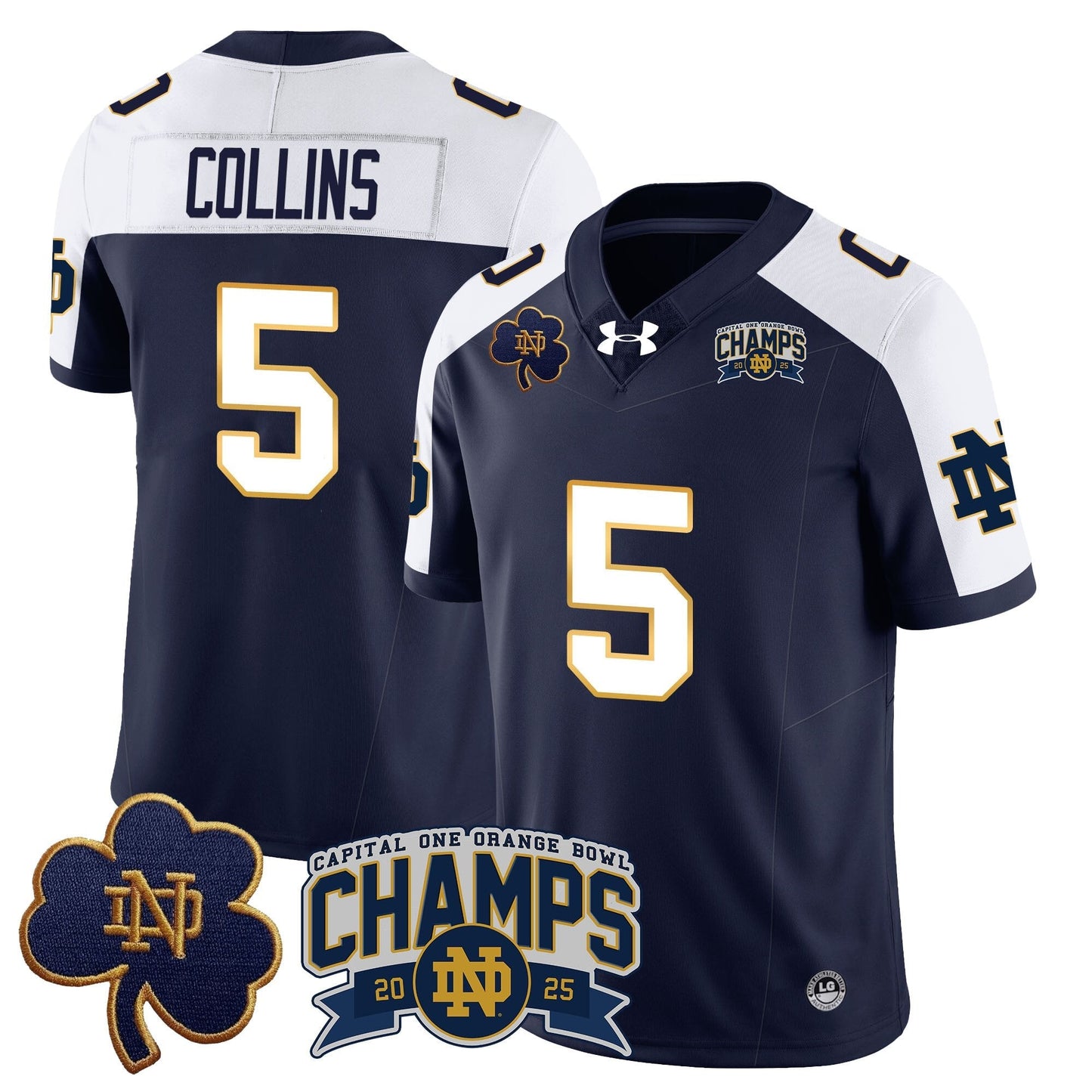 ND 2025 Orange Bowl Champions Jersey N6 - All Stitched
