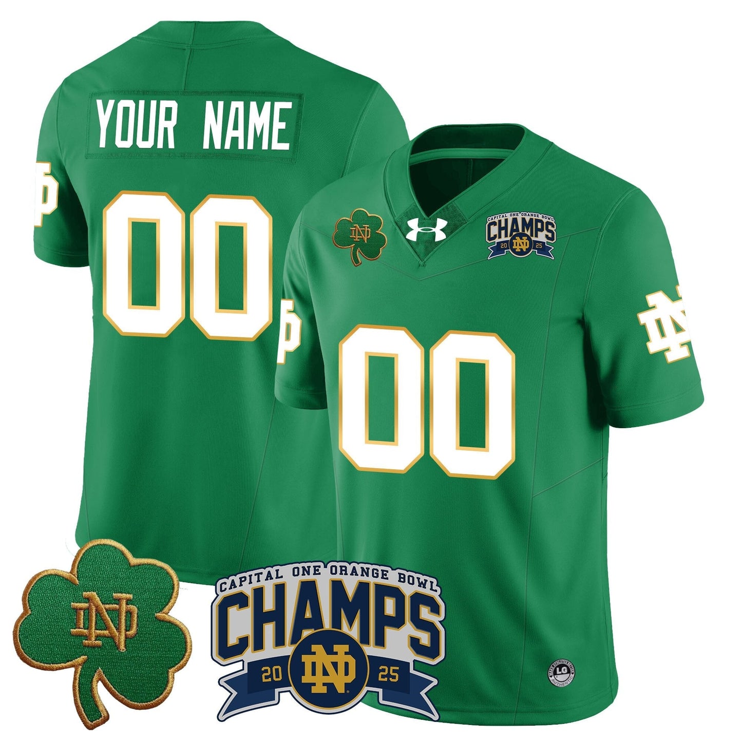 Custom ND 2025 Orange Bowl Champions Jersey N6 - All Stitched