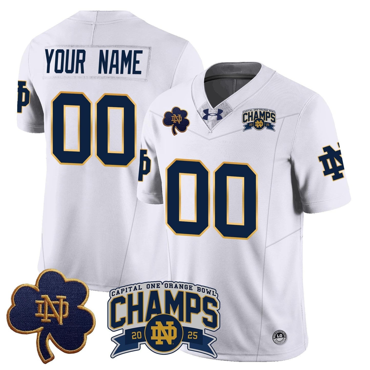 Custom ND 2025 Orange Bowl Champions Jersey N6 - All Stitched