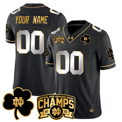 Custom ND 2025 Orange Bowl Champions Jersey N6 - All Stitched