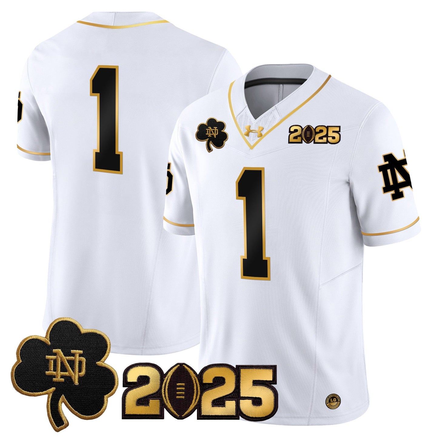 ND 2025 CFP Final Patch Gold Vapor Limited Jersey - All Stitched