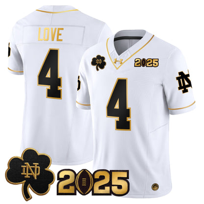 ND 2025 CFP Final Patch Gold Vapor Limited Jersey - All Stitched