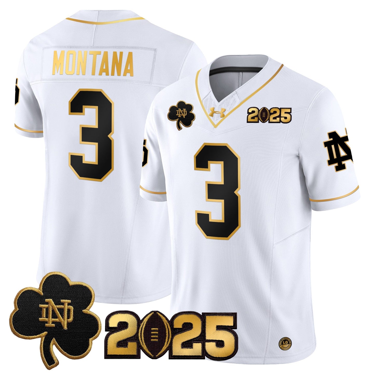 ND 2025 CFP Final Patch Gold Vapor Limited Jersey - All Stitched
