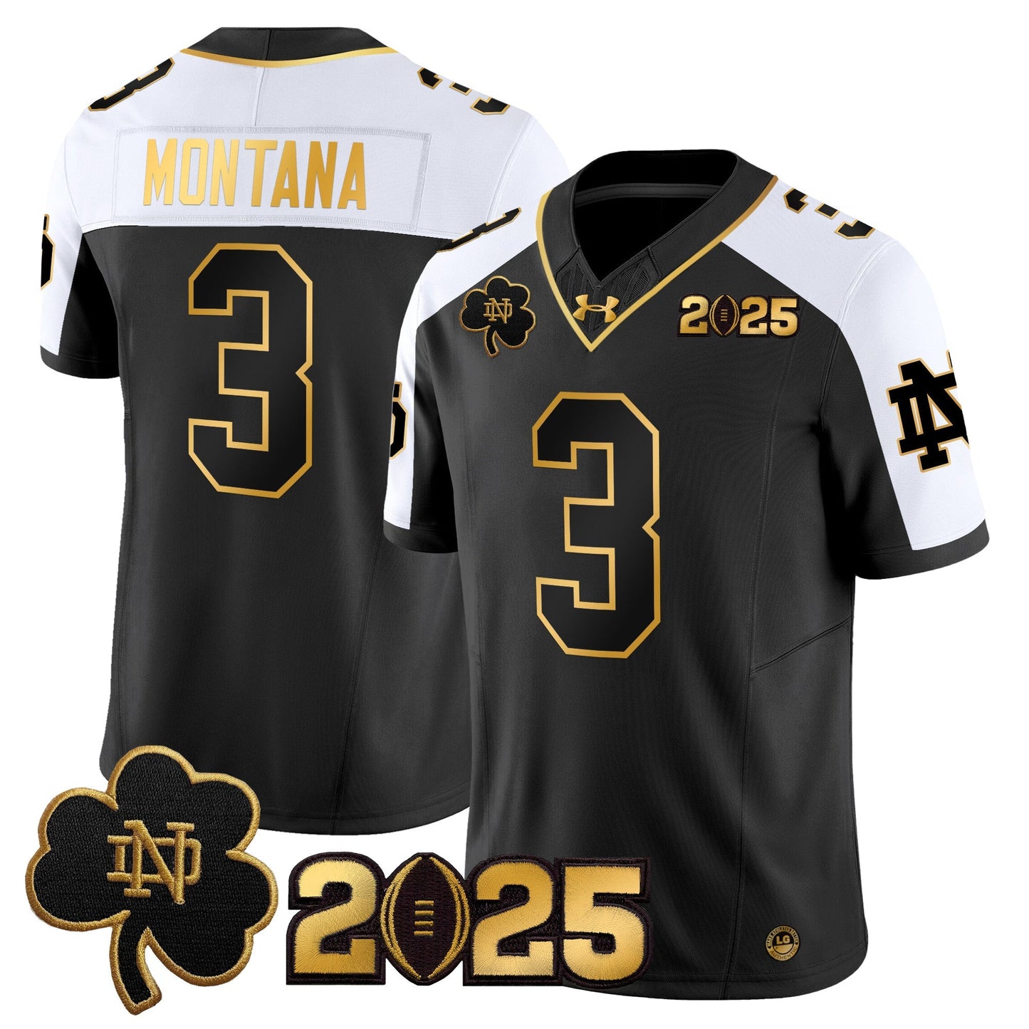 ND 2025 CFP Final Patch Gold Vapor Limited Jersey - All Stitched