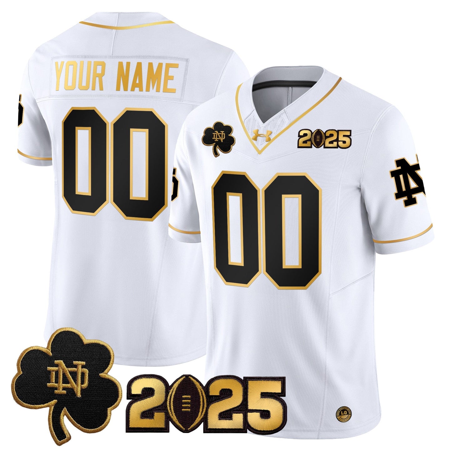 ND 2025 CFP Final Patch Gold Vapor Limited Custom Jersey - All Stitched