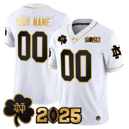 ND 2025 CFP Final Patch Gold Vapor Limited Custom Jersey - All Stitched