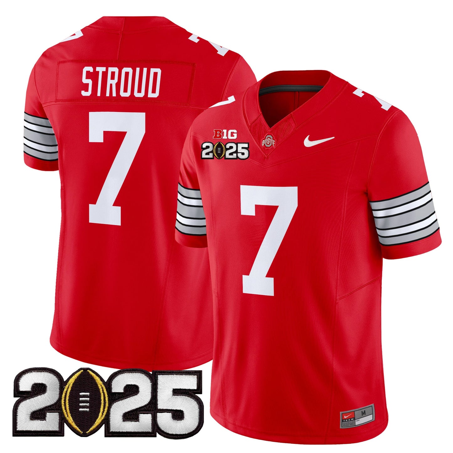 Ohio State Buckeyes 'Heritage Stripe' 2025 CFP Final Patch Vapor Limited Jersey - All Stitched