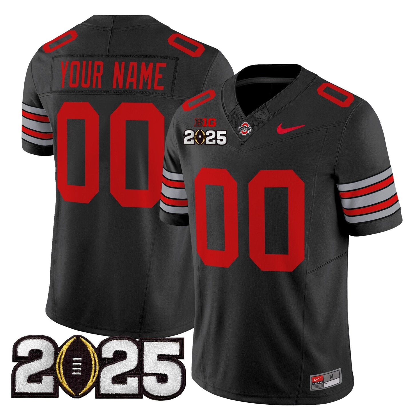 OSU 'Heritage Stripe' 2025 CFP Final Patch Vapor Limited Custom Jersey - All Stitched