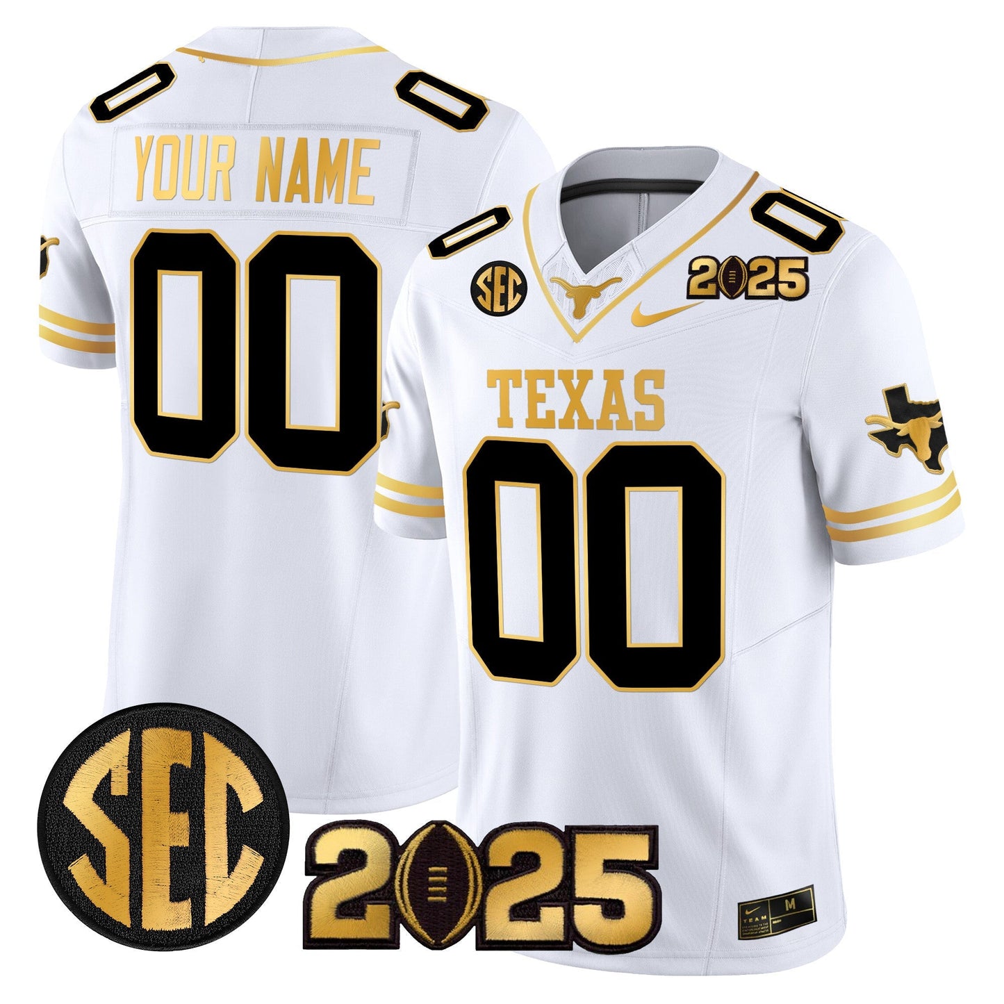 TEX 2025 CFP Final Gold Patch Vapor Limited Custom Jersey - All Stitched